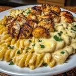 Garlic Parmesan Chicken with Velveeta Rotini Alfredo