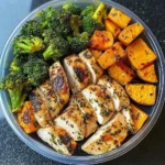 Herbed Chicken Meal Prep Bowls with Sweet Potatoes & Broccoli
