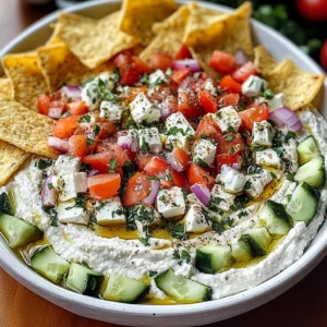 Layered Mediterranean Dip with Pita Chips