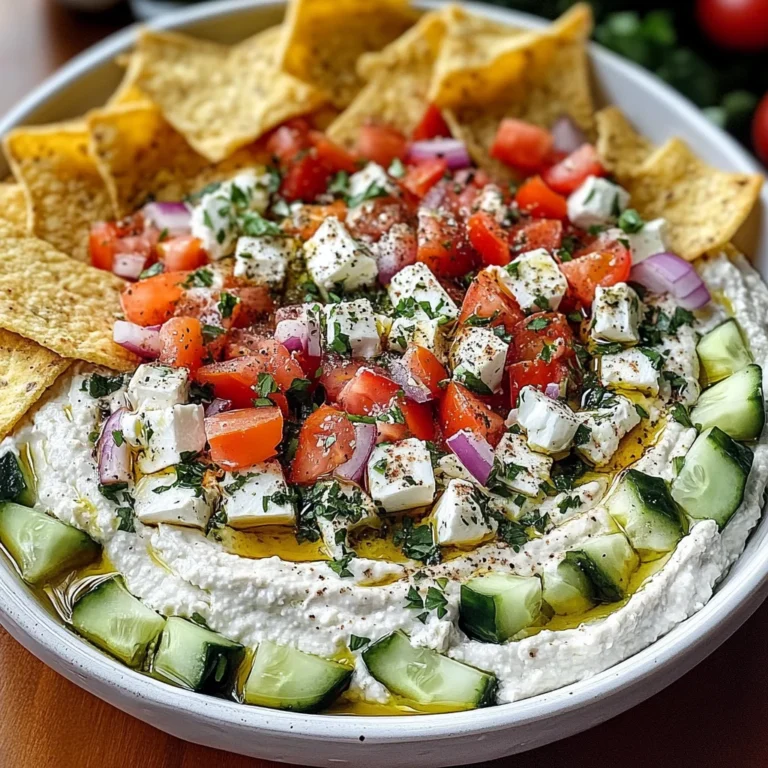 Layered Mediterranean Dip with Pita Chips