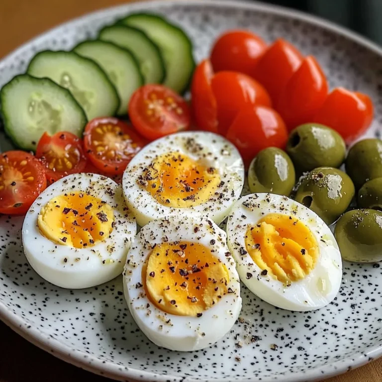 Mediterranean Egg Plate with Fresh Veggies & Cream Cheese