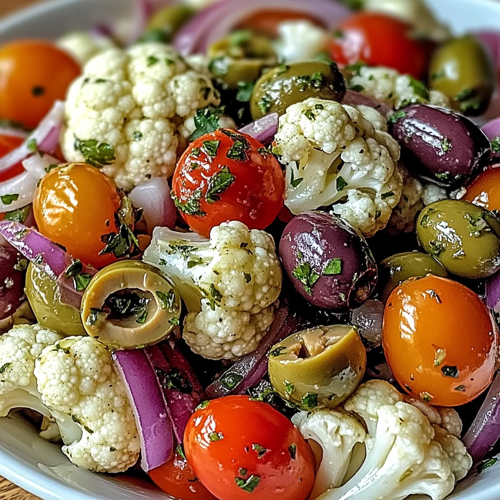 Mediterranean Marinated Cauliflower Salad