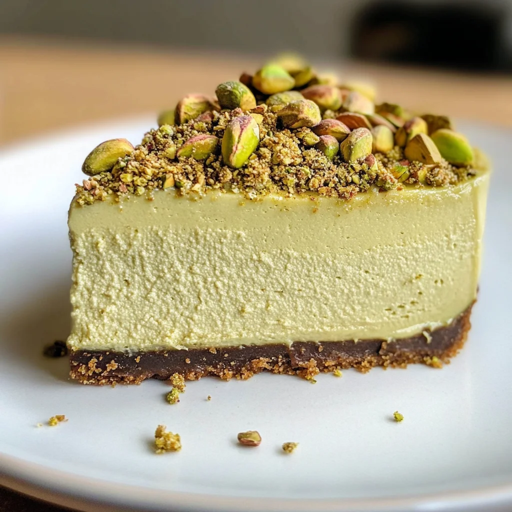Pistachio Cheesecake With Pistachio Topping