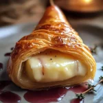 Poached Pear Wrapped in Brie, Baked in Puff Pastry