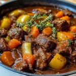 Slow-Baked Tuscan Beef Casserole with Rustic Vegetables