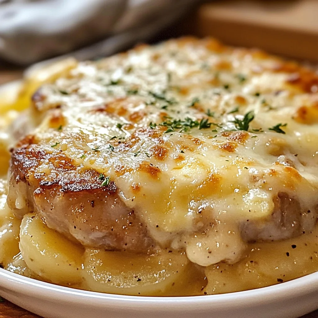 Smothered Pork Chop Scalloped Potato Casserole