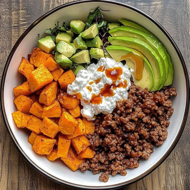 Sweet Potato & Ground Beef Protein Bowl with Cottage Cheese