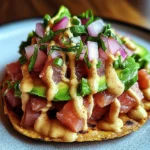 Tuna Tartare Tostada with Chipotle Mayonnaise