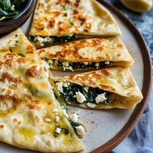Turkish Gözleme (Spinach and Feta Stuffed Flatbread)