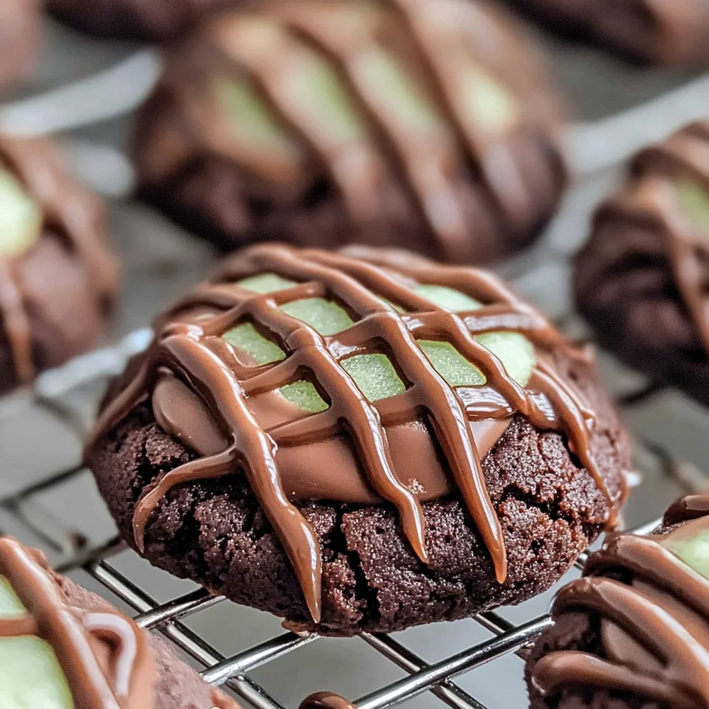 Chocolate Mint Thumbprint Cookies