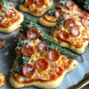Christmas Tree Mini Pizzas