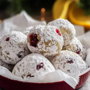 Cranberry Orange Snowball Cookies