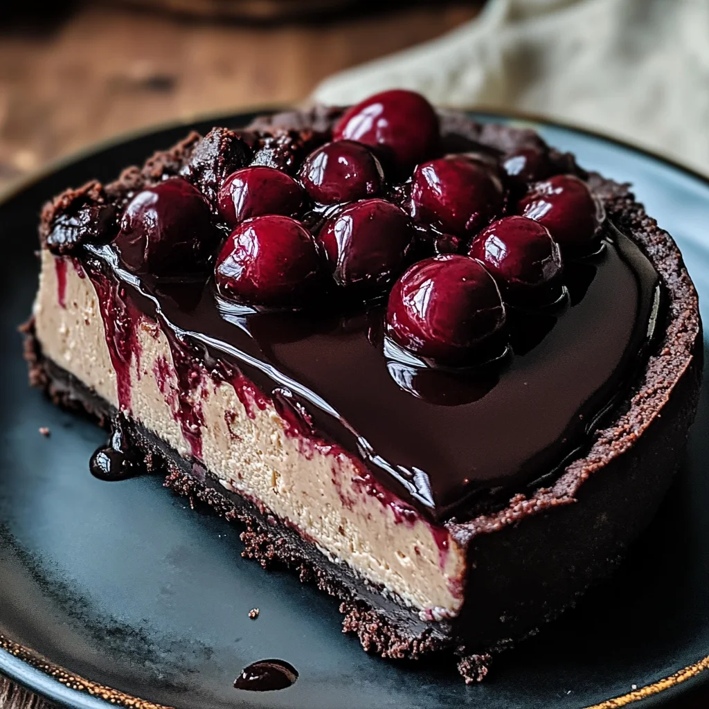 Dark Chocolate Cherry Cheesecake