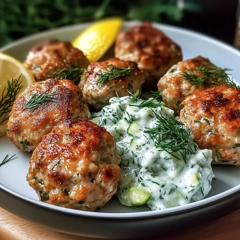 Greek Chicken Meatballs with Tzatziki Sauce