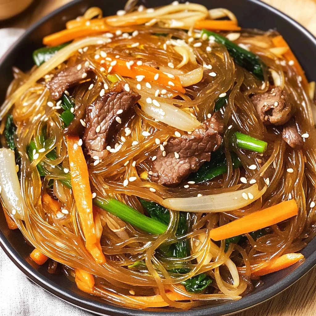Japchae (Korean Glass Noodle Stir Fry)
