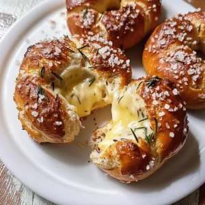 Mozzarella Stuffed Rosemary Parmesan Soft Pretzels