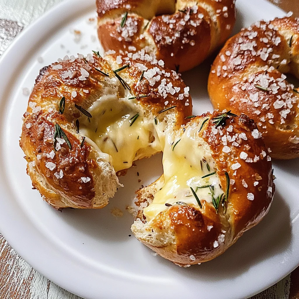 Mozzarella Stuffed Rosemary Parmesan Soft Pretzels
