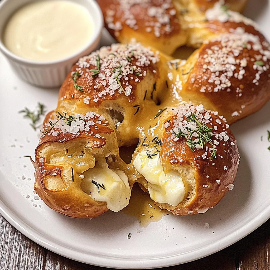 Mozzarella Stuffed Rosemary Parmesan Soft Pretzels