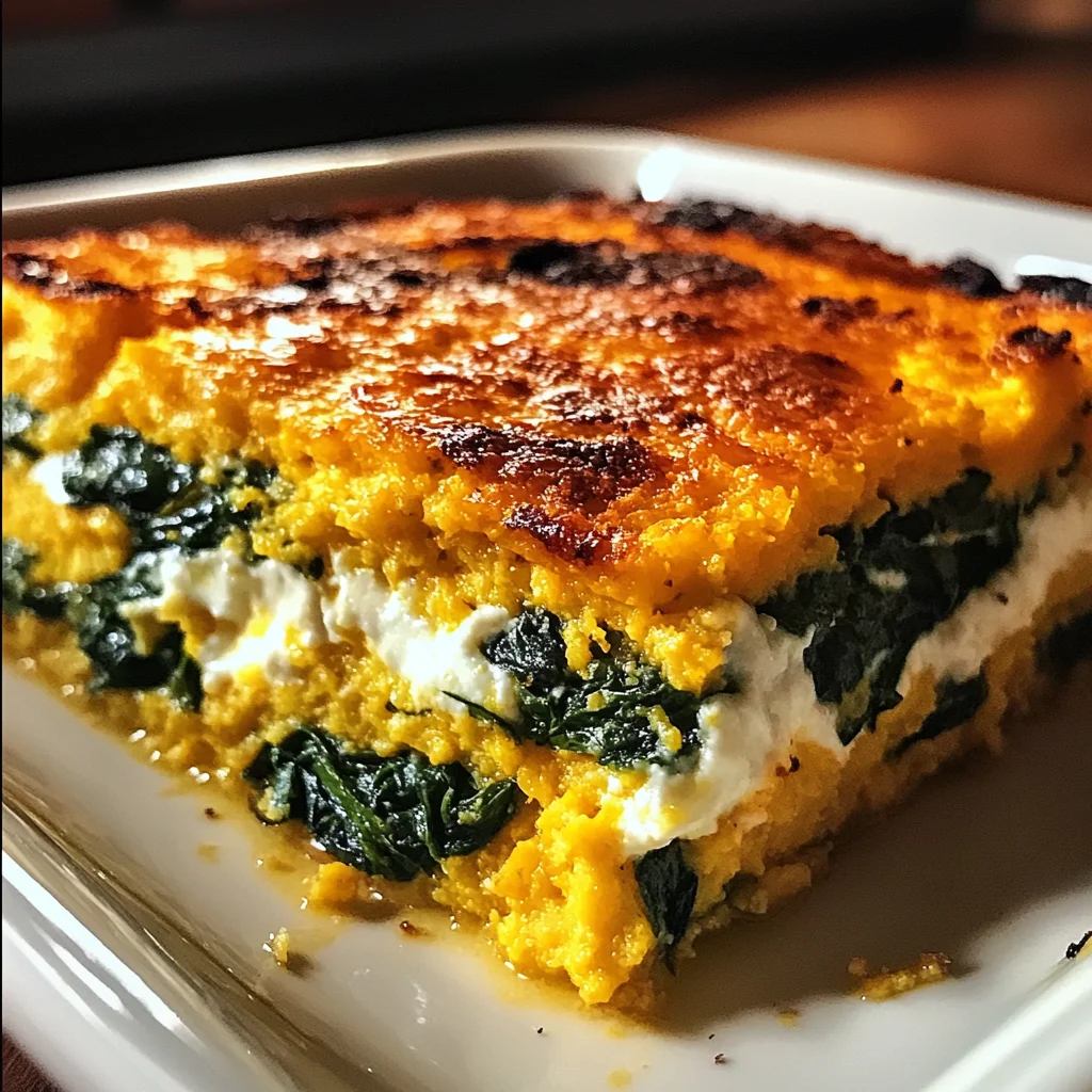 Pumpkin Spinach Polenta Casserole is a must-try dish!