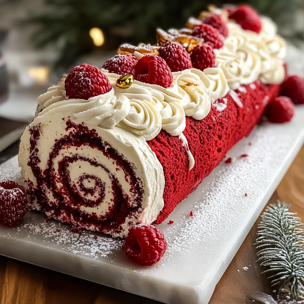 Red Velvet Yule Log