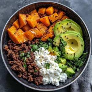 Sweet Potato, Beef & Avocado Protein Bowl
