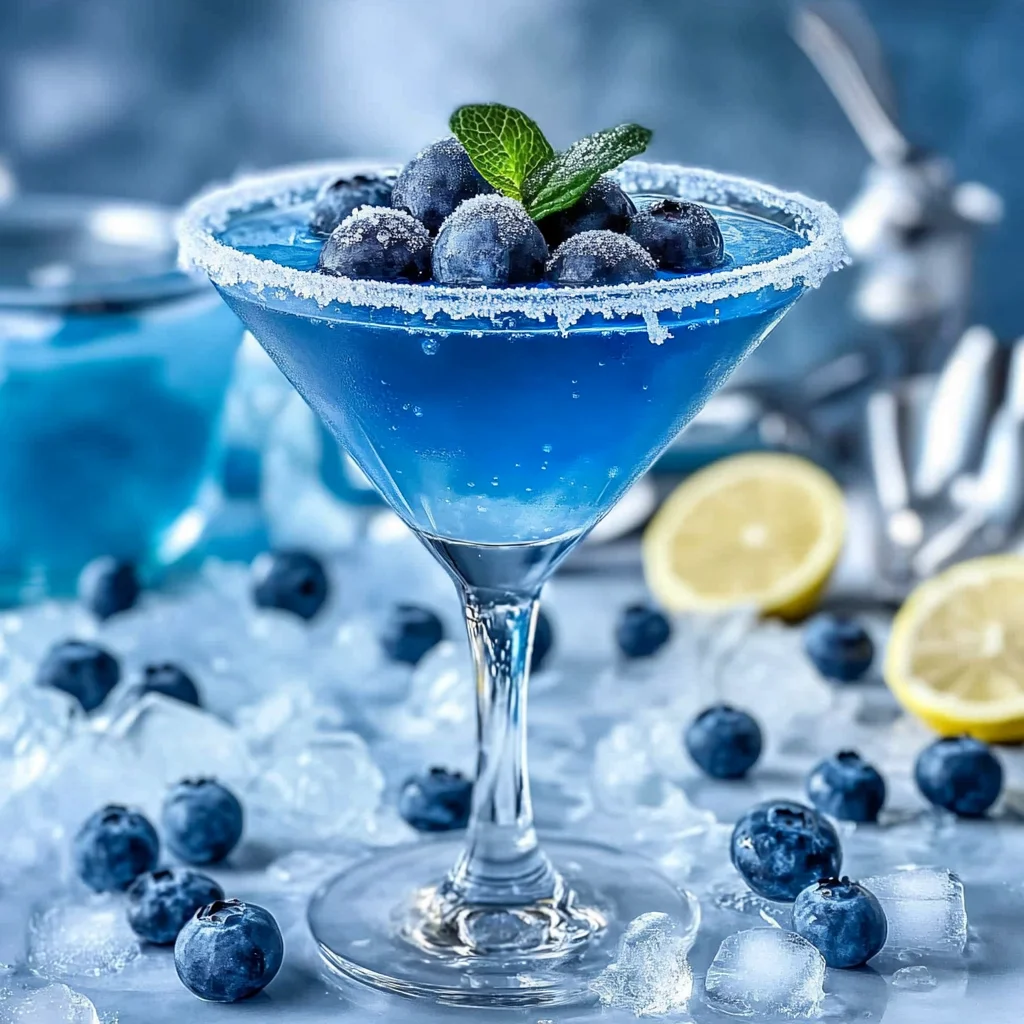 Blueberry Snow Martini Cocktail Recipe