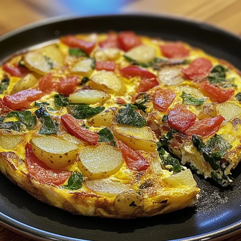 Frittata with Potatoes, Red Peppers, and Spinach Recipe