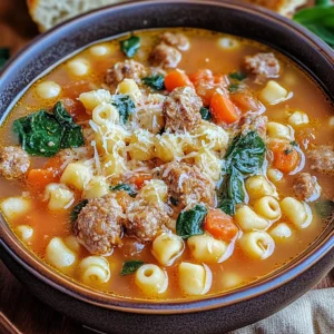 Hearty and Creamy Italian Sausage Ditalini Soup