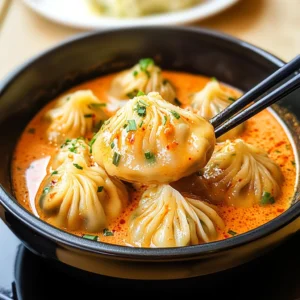 Soup Dumplings in Creamy Gochujang Sauce