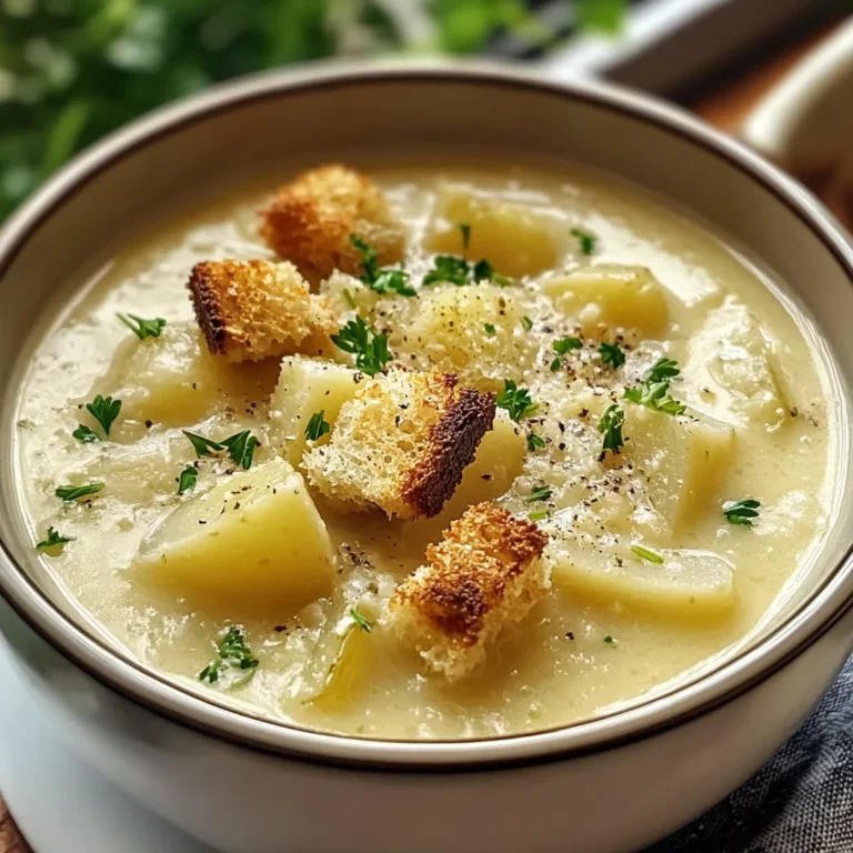 Soothing Hangover Cure Garlic Potato Soup - theamazingfood