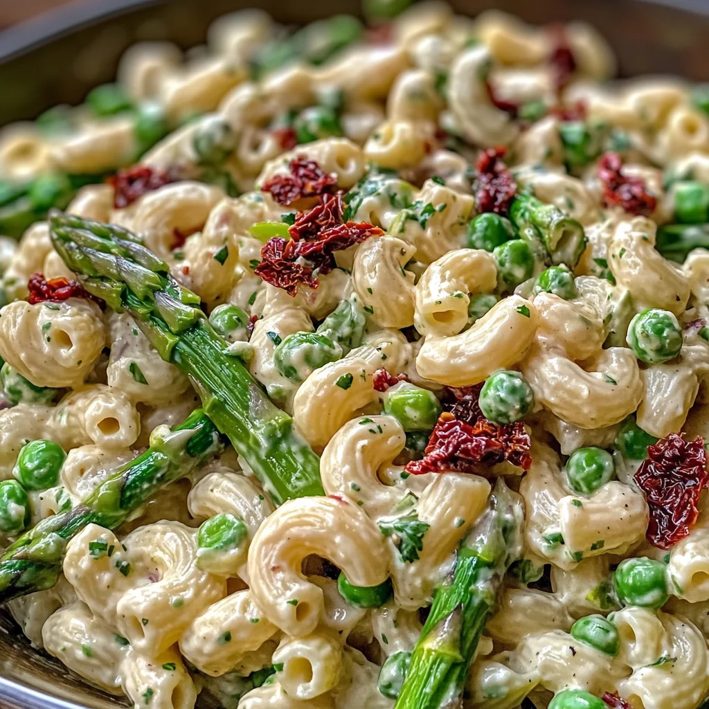 Lemon-Dijon Asparagus and Pea Macaroni Salad for Spring Vibes
