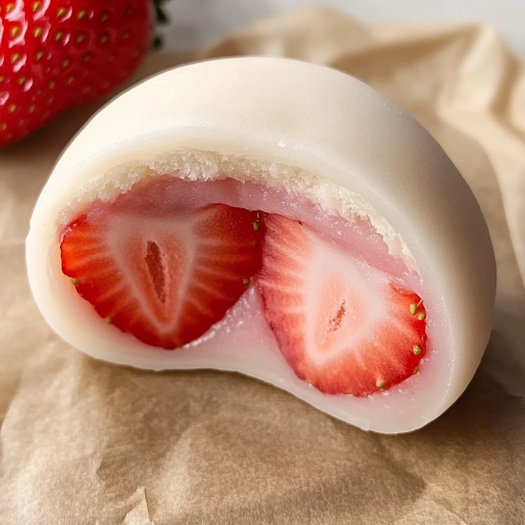 Mochi Strawberry (Chewy Strawberry-Filled Japanese Treat)