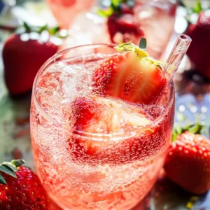 Strawberry Rose Gin Fizz