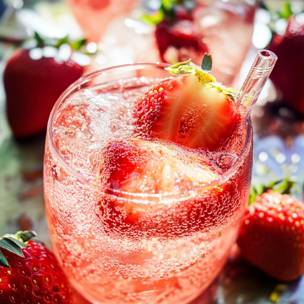 Strawberry Rose Gin Fizz