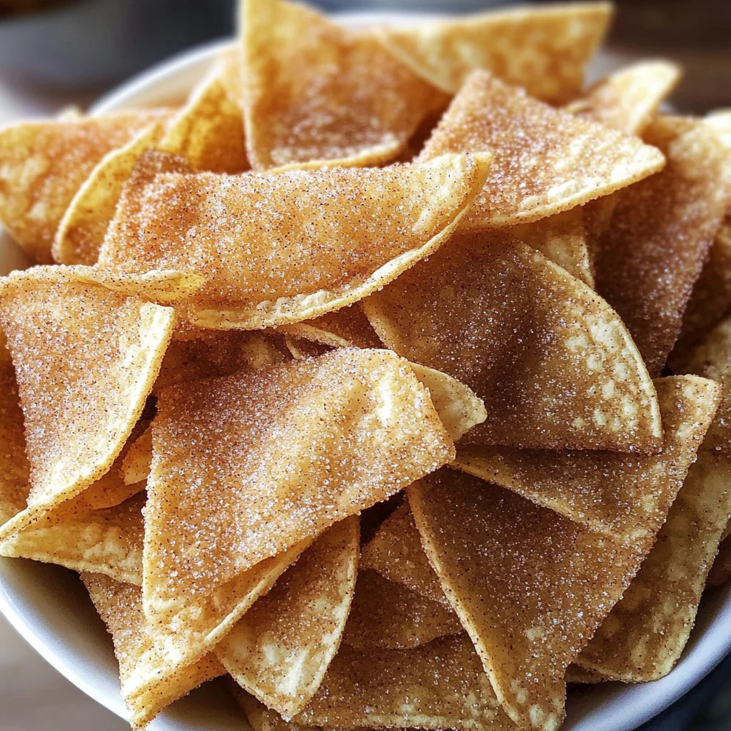 Cinnamon Sugar Tortilla Chips (Oven Baked)