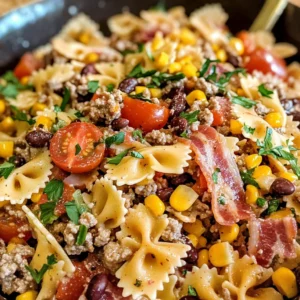Cowboy Pasta Salad with the BEST Dressing!