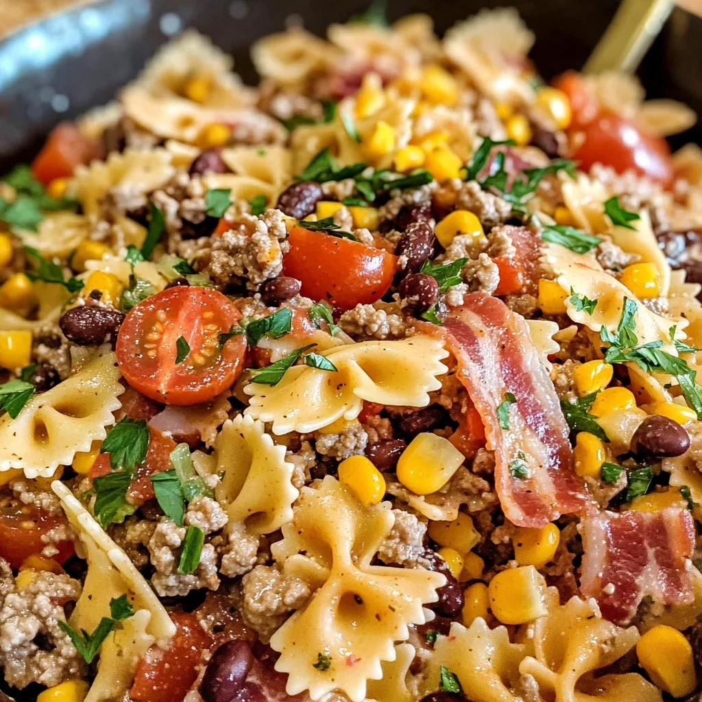 Cowboy Pasta Salad with the BEST Dressing!