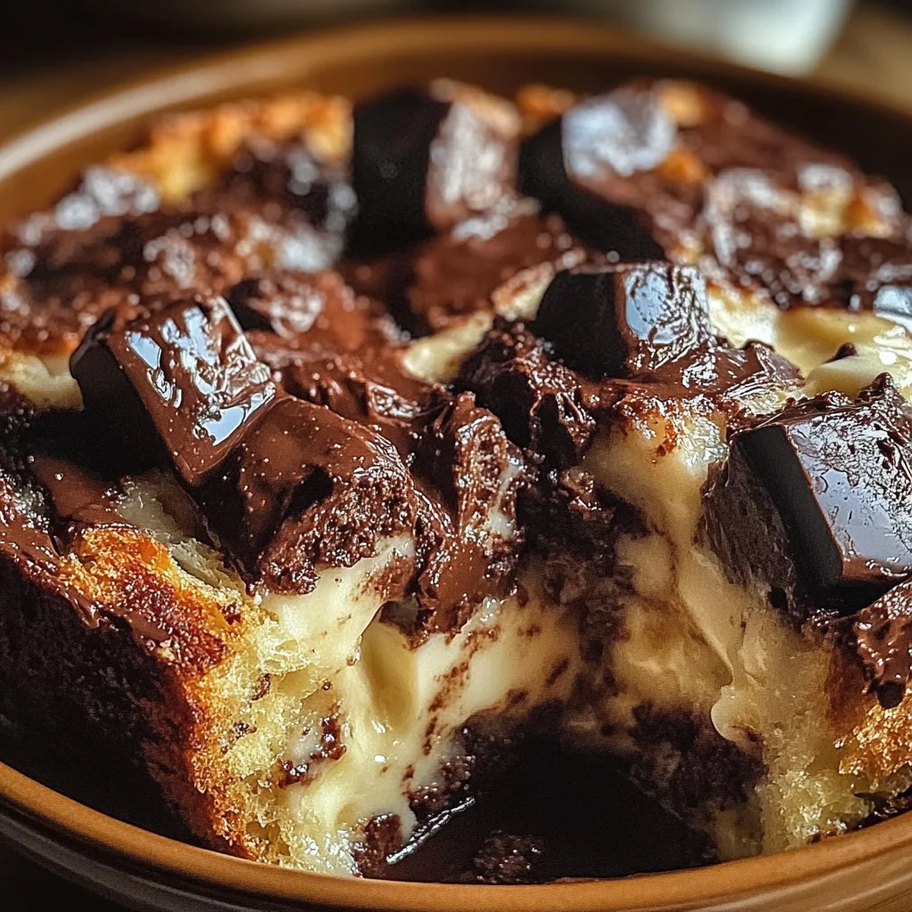 Decadent Chocolate Cream Cheese Bread Pudding