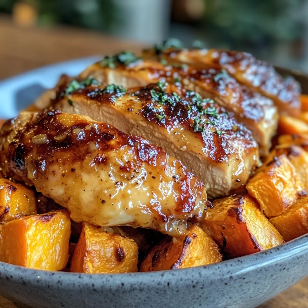 Easy Maple Dijon Chicken Bowl Recipe with Sweet Potatoes for Cozy Fall Dinner