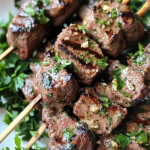 Garlic Sirloin Skewers