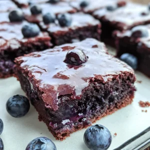 Glazed Blueberry Brownies