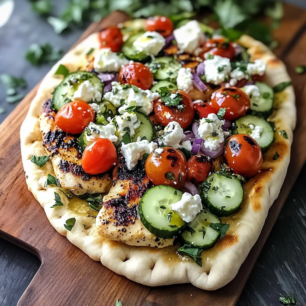 Greek Chicken Flatbread: A Quick Mediterranean Tasty Escape
