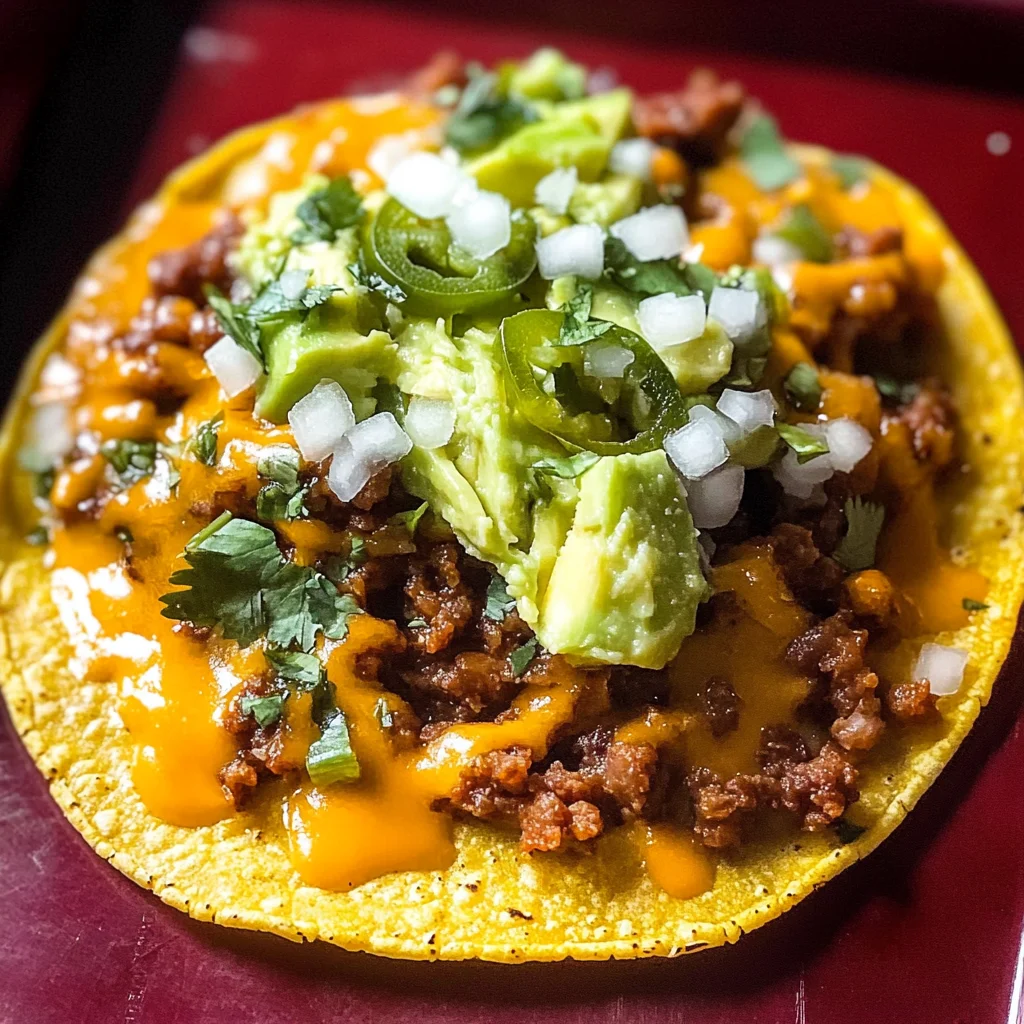 How To Make A Mexican Tostada with Refried Beans, Cheese and Chorizo