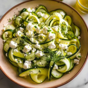 Italian Shaved Zucchini Salad with Feta