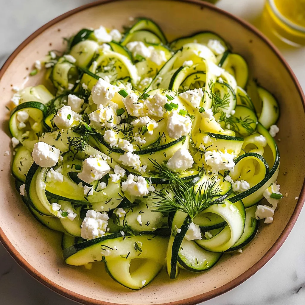 Italian Shaved Zucchini Salad with Feta