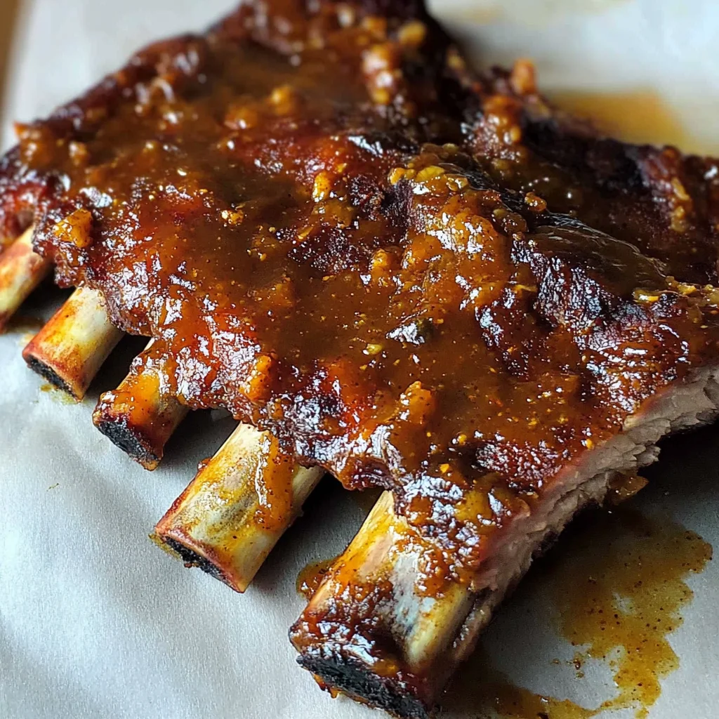 Oven Ribs with Beer Mustard Sauce