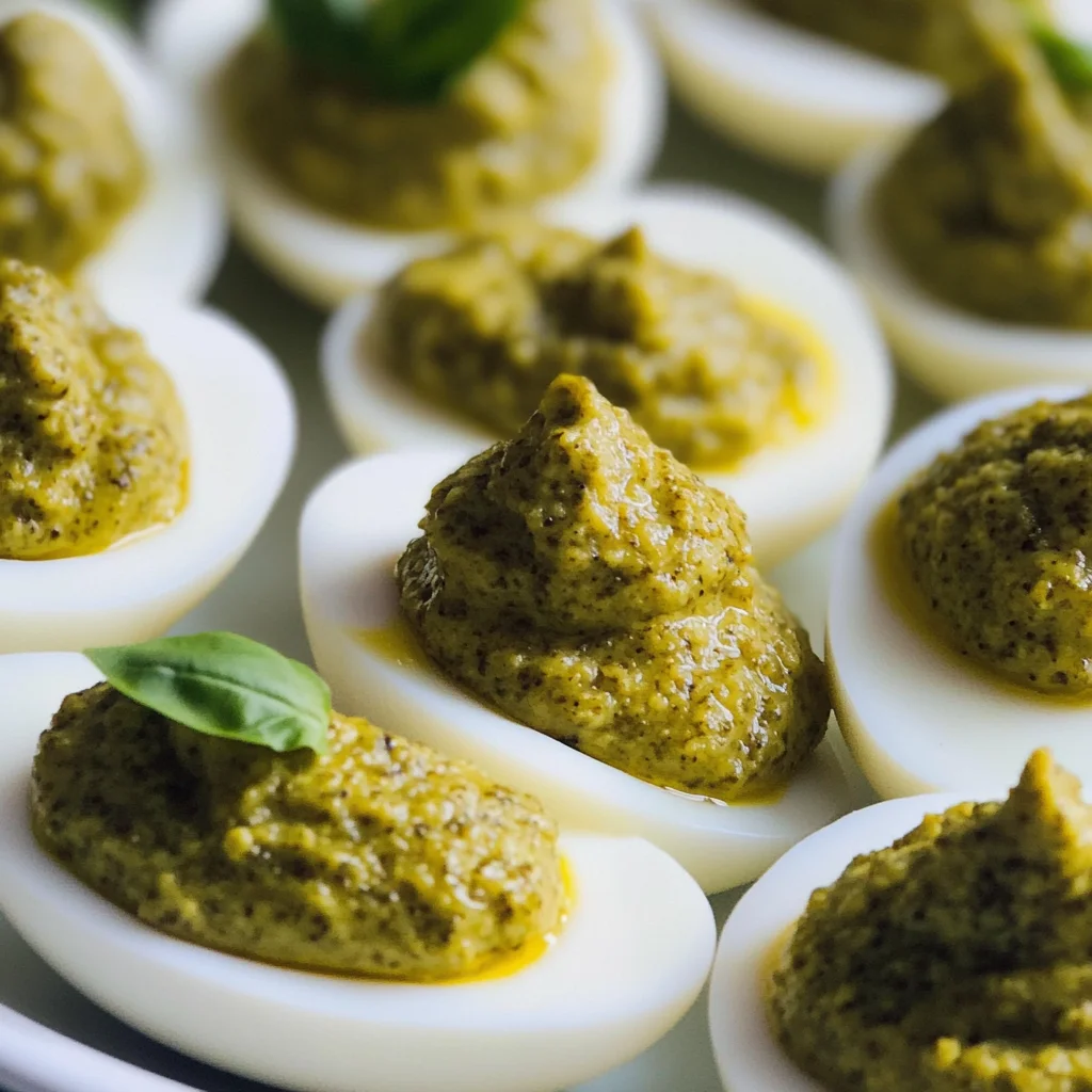 Pesto Deviled Eggs