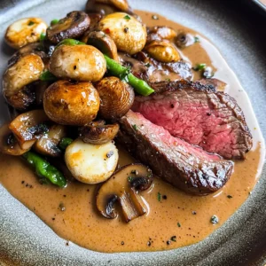 Picanha Beef Steak with Creamy Mushroom Sauce