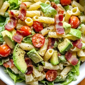 Quick Gluten Free Dairy Free BLT Pasta Salad