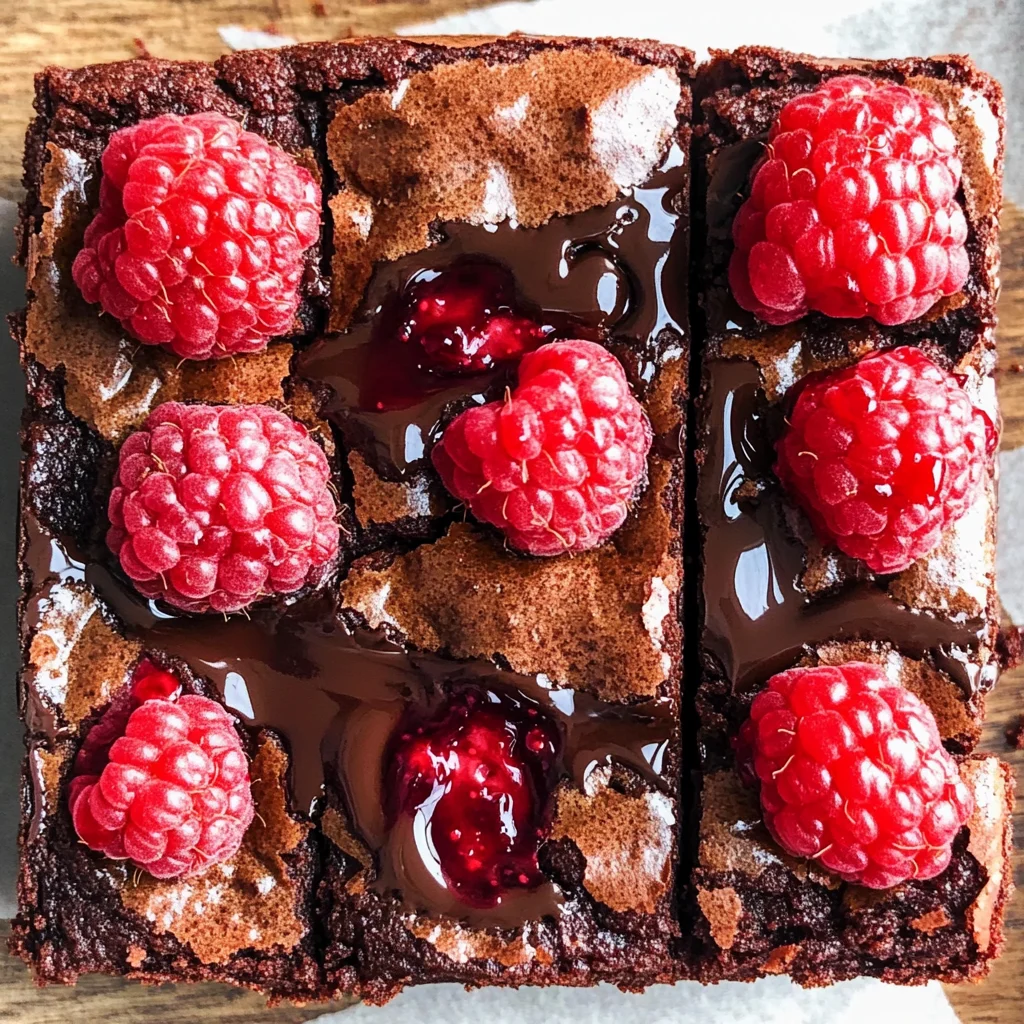 Thick Fudgy Chocolate Raspberry Brownies